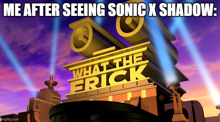 bruh | ME AFTER SEEING SONIC X SHADOW: | image tagged in what the frick,sonic the hedgehog,video games | made w/ Imgflip meme maker