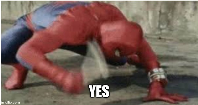 Spider-Man Hitting Floor | YES | image tagged in spider-man hitting floor | made w/ Imgflip meme maker