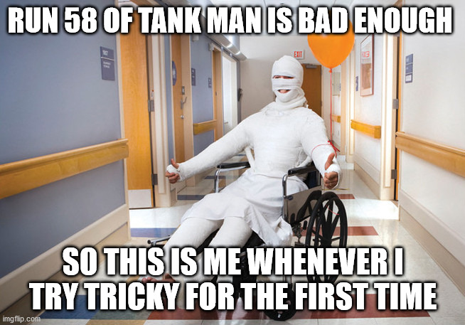 Good lord I hope I never have to battle Tricky. . . | RUN 58 OF TANK MAN IS BAD ENOUGH; SO THIS IS ME WHENEVER I TRY TRICKY FOR THE FIRST TIME | image tagged in injured guy,friday night funkin,tricky,madness combat,pain | made w/ Imgflip meme maker