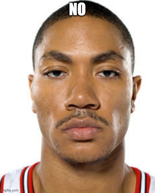 Derrick Rose Straight Face | NO | image tagged in derrick rose straight face | made w/ Imgflip meme maker