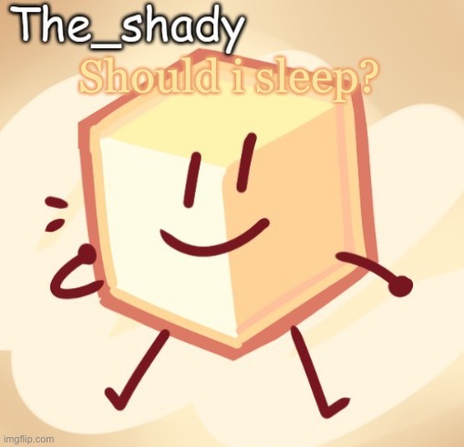 The_shady loser temp | Should i sleep? | image tagged in the_shady loser temp | made w/ Imgflip meme maker