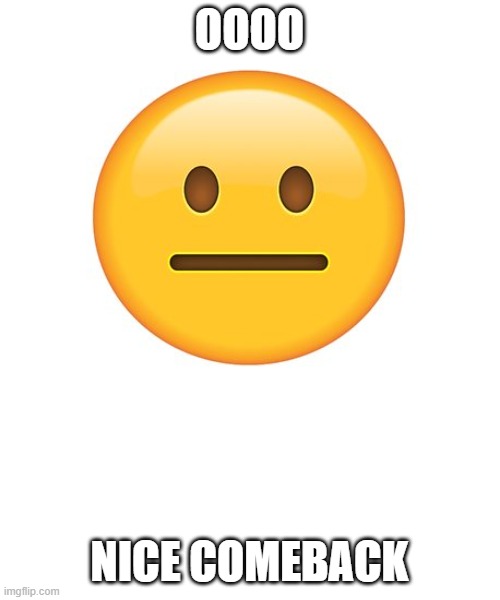 Straight Face | OOOO NICE COMEBACK | image tagged in straight face | made w/ Imgflip meme maker