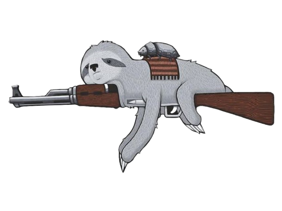 High Quality Sloth rifle transparent Blank Meme Template