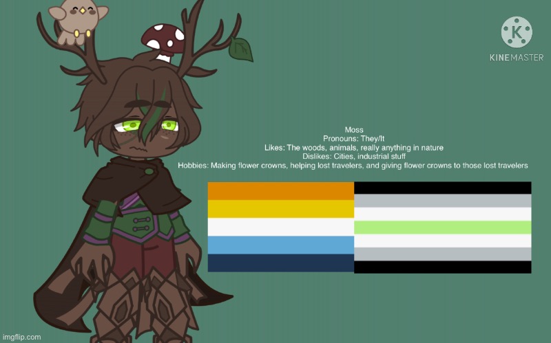 Meet one of my comfort ocs, Moss! | image tagged in gacha,oc | made w/ Imgflip meme maker