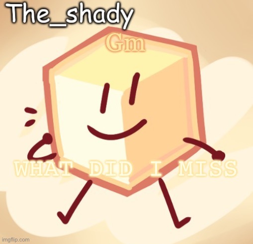 The_shady loser temp | Gm; WHAT DID I MISS | image tagged in the_shady loser temp | made w/ Imgflip meme maker