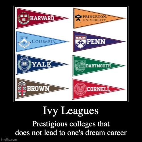Ivy League Colleges | image tagged in demotivationals,college | made w/ Imgflip demotivational maker