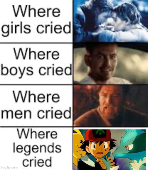 Biggest tearjerker in Pokémon ever by a long shot not even ash’s death in the first movie comes close | image tagged in where legends cried | made w/ Imgflip meme maker