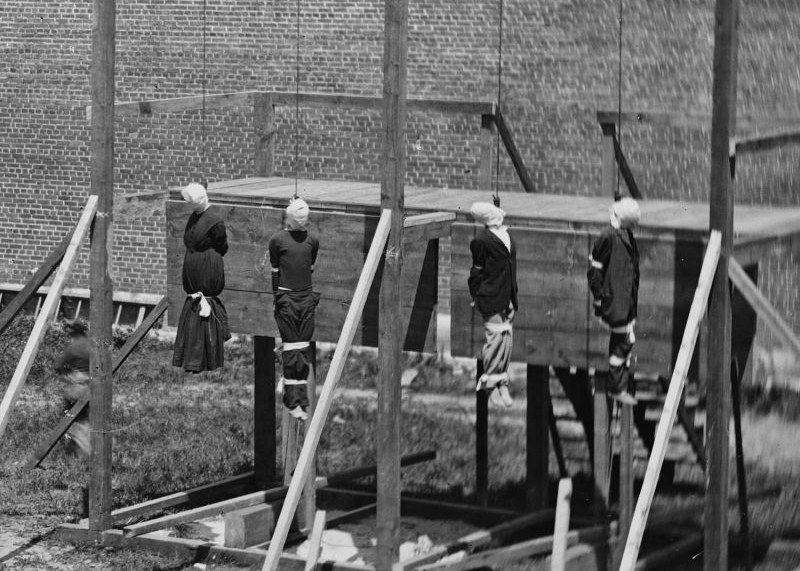High Quality Lincoln conspirators executed hang traitors Blank Meme Template