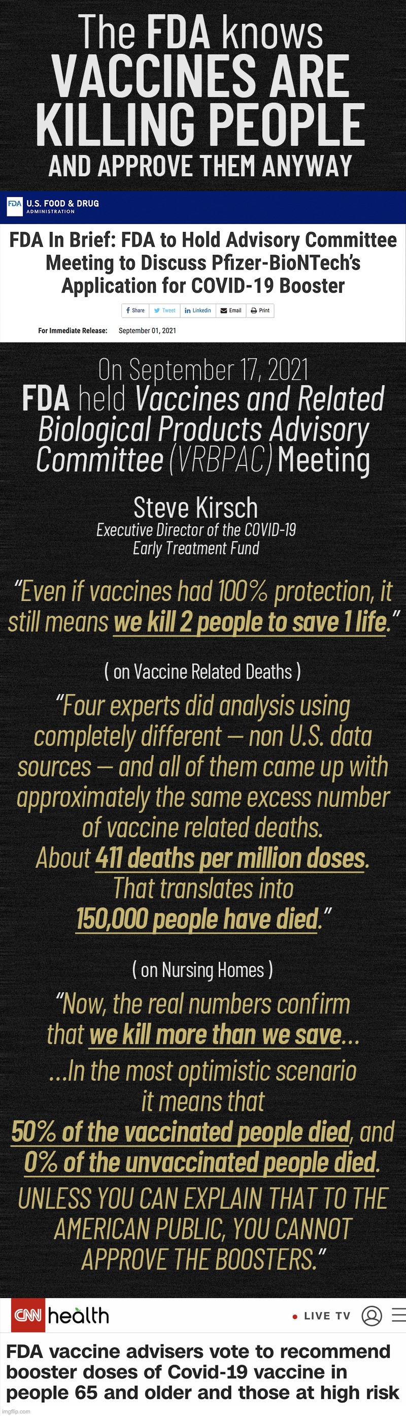 We Kill 2 People To Save 1 Life | image tagged in covid-19,vaccines,fda | made w/ Imgflip meme maker