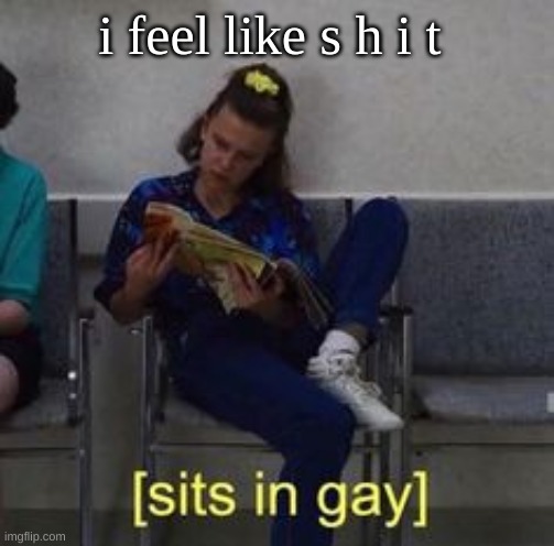 Sits in gay | i feel like s h i t | image tagged in sits in gay | made w/ Imgflip meme maker