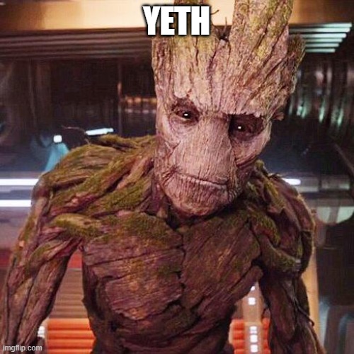 Groot Guardians of the Galaxy | YETH | image tagged in groot guardians of the galaxy | made w/ Imgflip meme maker