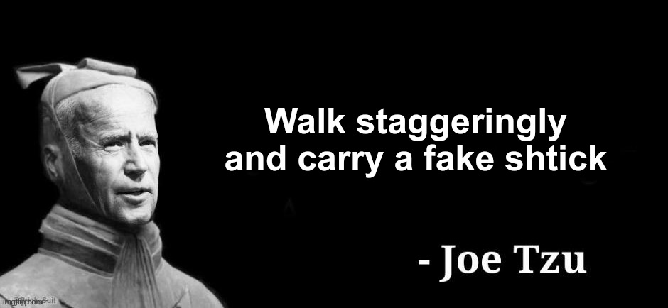 It's all a script and he's an actor -- do you get it?? |  Walk staggeringly and carry a fake shtick | image tagged in joe tzu,fake people,not my president,puppet actor | made w/ Imgflip meme maker
