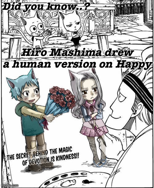 Fairy Tail Happy Human Version Officially By Hiro Mashima | Did you know..? ChristinaO; Hiro Mashima drew a human version on Happy | image tagged in fairy tail,happy fairy tail,hiro mashima,did you know,manga,carla fairy tail | made w/ Imgflip meme maker