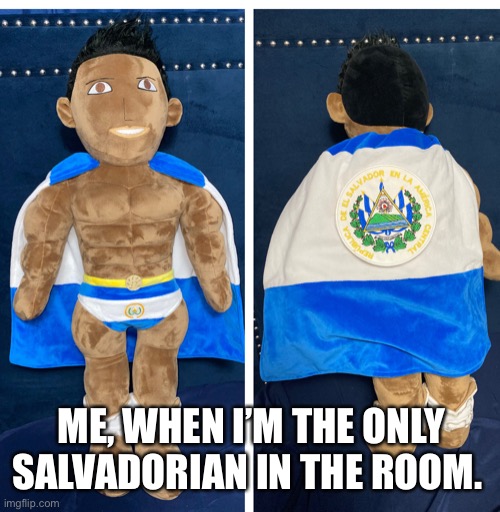 El Salvador super hero | ME, WHEN I’M THE ONLY SALVADORIAN IN THE ROOM. | image tagged in funny memes | made w/ Imgflip meme maker