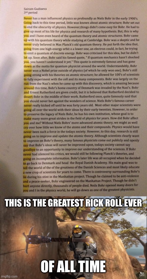 The Greatest Rick Roll ever. Of all time. |  THIS IS THE GREATEST RICK ROLL EVER; OF ALL TIME | image tagged in ever of all time,red vs blue,rvb,agent washington,rick roll | made w/ Imgflip meme maker