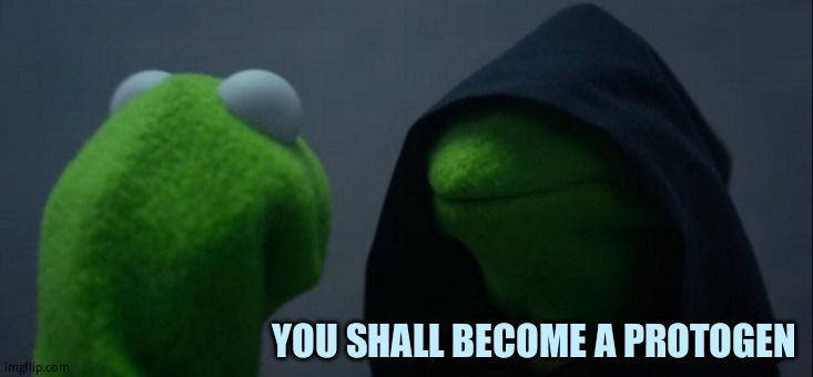 Evil Kermit Meme | YOU SHALL BECOME A PROTOGEN | image tagged in memes,evil kermit | made w/ Imgflip meme maker