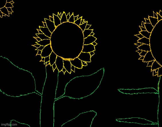 Drew his is MSpaint, A sunflower or three for fun. | image tagged in sunflower,mspaintdrawing | made w/ Imgflip meme maker