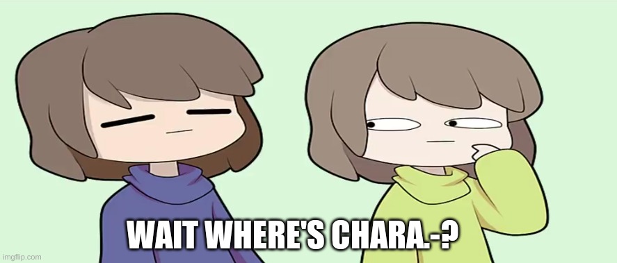 e v i l | WAIT WHERE'S CHARA.-? | image tagged in e v i l | made w/ Imgflip meme maker