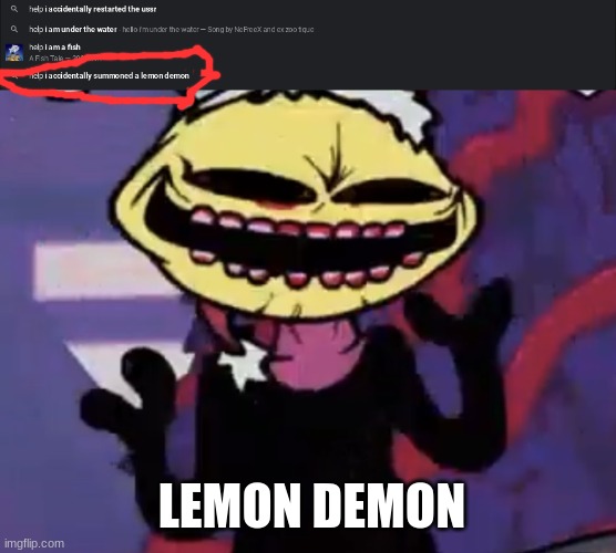 Lemon demon |  LEMON DEMON | image tagged in when the lemon demon is sus | made w/ Imgflip meme maker