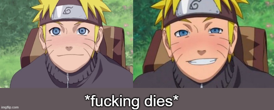 when I say I'm in love, I really mean it- like- like just- he's- I- pure bLISS- | *fucking dies* | image tagged in naruto | made w/ Imgflip meme maker