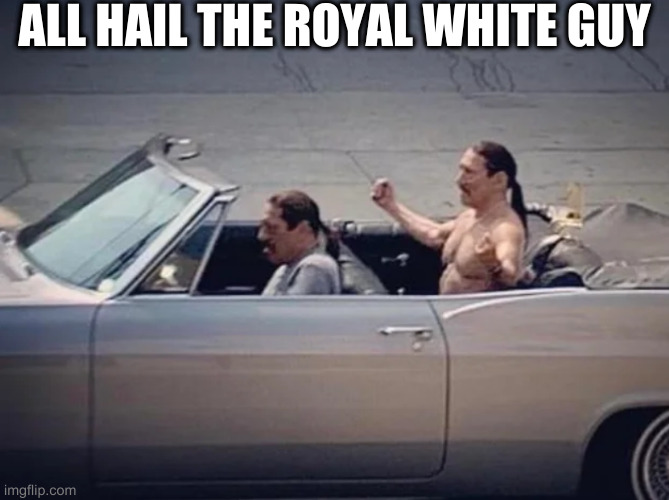 royalty passe | ALL HAIL THE ROYAL WHITE GUY | image tagged in irony | made w/ Imgflip meme maker