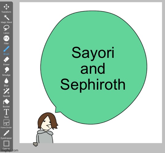 Cera breaks the mf fourth wall | Sayori and Sephiroth | image tagged in cera breaks the mf fourth wall,sayori and sephiroth | made w/ Imgflip meme maker