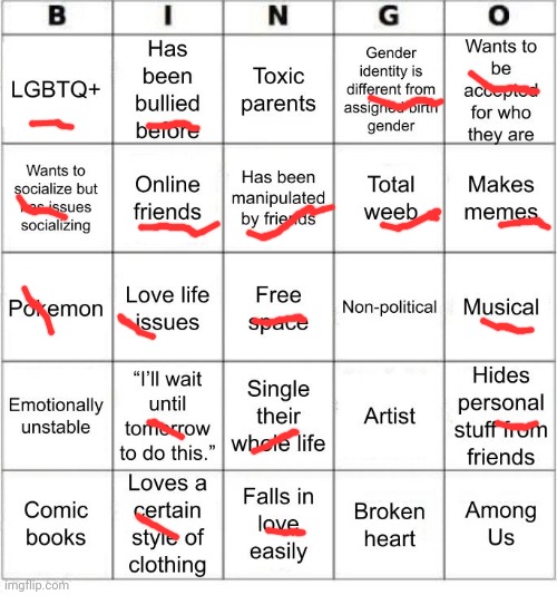 TheSuitedGayWeeb's Bingo | image tagged in jer-sama's bingo | made w/ Imgflip meme maker