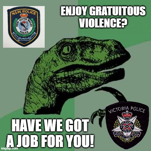 Philosoraptor Meme | ENJOY GRATUITOUS VIOLENCE? HAVE WE GOT A JOB FOR YOU! | image tagged in memes,philosoraptor | made w/ Imgflip meme maker