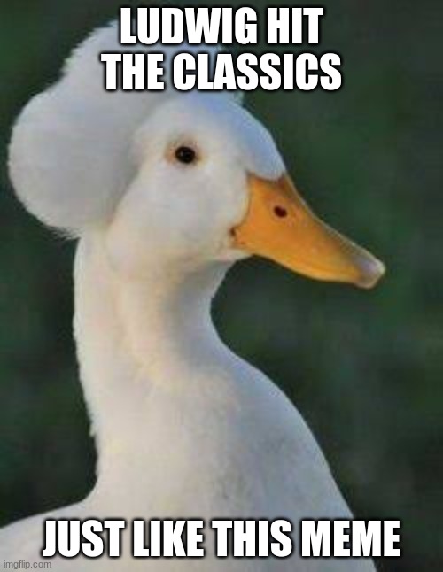 lol | LUDWIG HIT THE CLASSICS; JUST LIKE THIS MEME | image tagged in ludwig | made w/ Imgflip meme maker