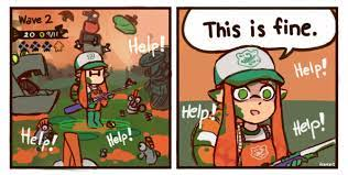 High Quality Splatoon this is fine Blank Meme Template