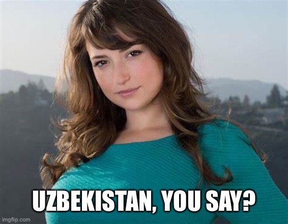 UZBEKISTAN, YOU SAY? | image tagged in lily at t | made w/ Imgflip meme maker