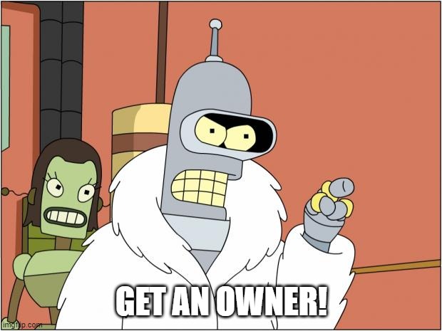 Bender Meme | GET AN OWNER! | image tagged in memes,bender | made w/ Imgflip meme maker