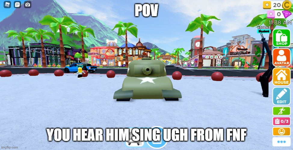 POV; YOU HEAR HIM SING UGH FROM FNF | image tagged in m4 sherman tank | made w/ Imgflip meme maker