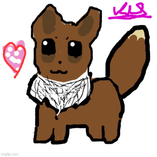 I drew Eevee :3 | image tagged in pokemon,pokemon drawing,art,imgflip drawing tool,awww | made w/ Imgflip meme maker
