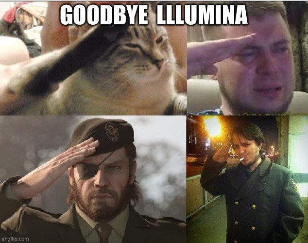 We will not forget | GOODBYE  LLLUMINA | image tagged in ozon's salute | made w/ Imgflip meme maker