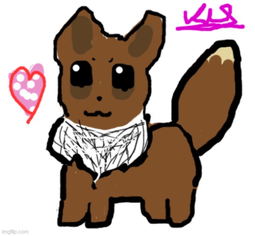 I drew Eevee -w- | image tagged in pokemon,pokemon drawing,eevee,cute | made w/ Imgflip meme maker