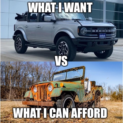 Memes | WHAT I WANT; VS; WHAT I CAN AFFORD | image tagged in funny | made w/ Imgflip meme maker