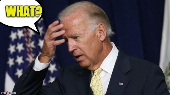 Joe Biden worries | WHAT? | image tagged in joe biden worries | made w/ Imgflip meme maker