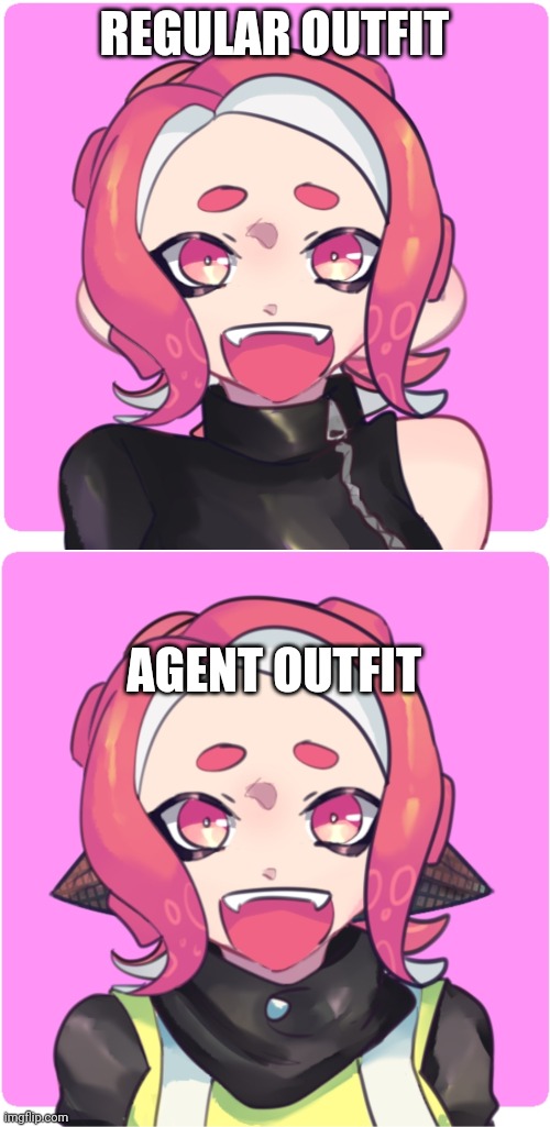 I gave Seven a new outfit |  REGULAR OUTFIT; AGENT OUTFIT | image tagged in memes | made w/ Imgflip meme maker