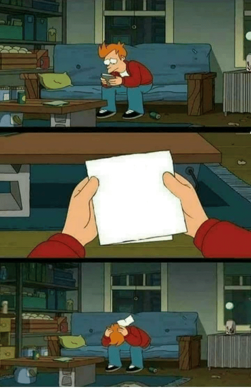 Fry crying Blank Meme Template