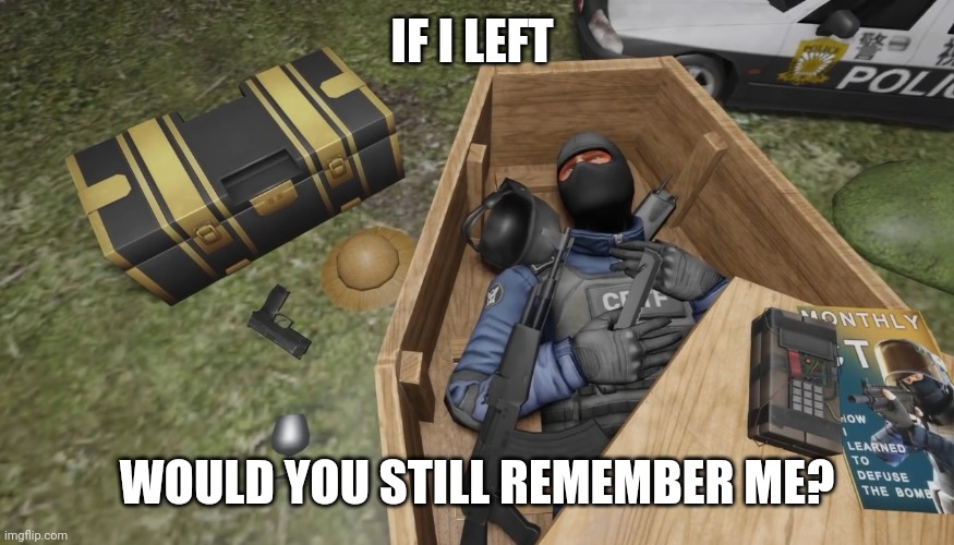 dead | IF I LEFT; WOULD YOU STILL REMEMBER ME? | image tagged in dead | made w/ Imgflip meme maker