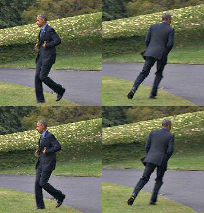 Obama running back x4 Blank Meme Template