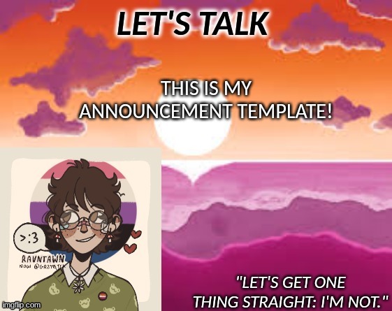 :D | THIS IS MY ANNOUNCEMENT TEMPLATE! | image tagged in pastelgremlin announcement | made w/ Imgflip meme maker