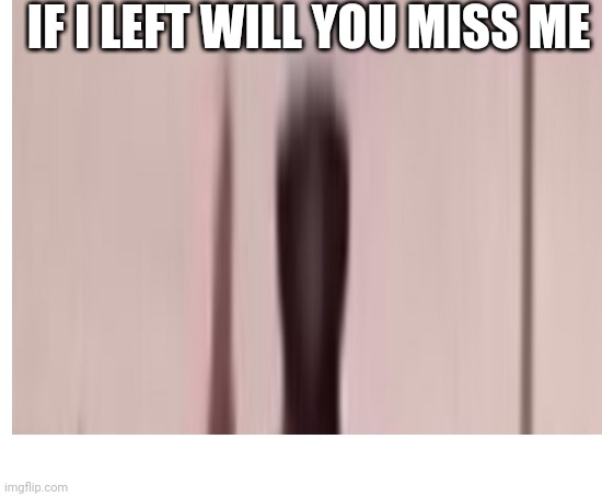 Wil you? | IF I LEFT WILL YOU MISS ME | image tagged in blank white template | made w/ Imgflip meme maker