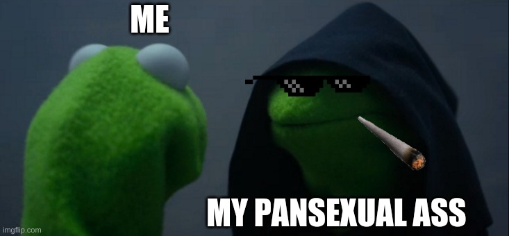 Evil Kermit | ME; MY PANSEXUAL ASS | image tagged in memes,evil kermit | made w/ Imgflip meme maker