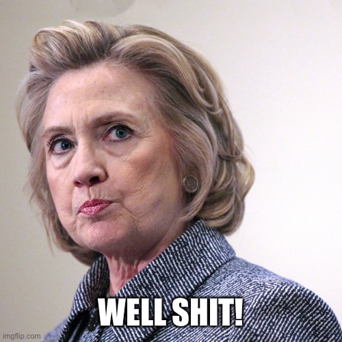 hillary clinton pissed | WELL SHIT! | image tagged in hillary clinton pissed | made w/ Imgflip meme maker