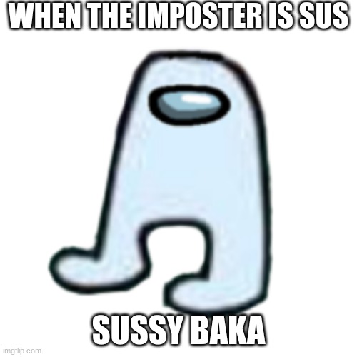 AMOGUS | WHEN THE IMPOSTER IS SUS; SUSSY BAKA | image tagged in amogus | made w/ Imgflip meme maker