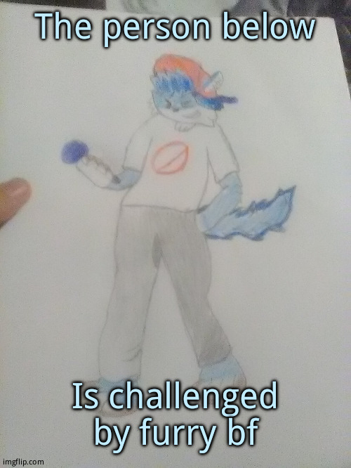 Furry night funkin | The person below; Is challenged by furry bf | image tagged in furry night funkin | made w/ Imgflip meme maker