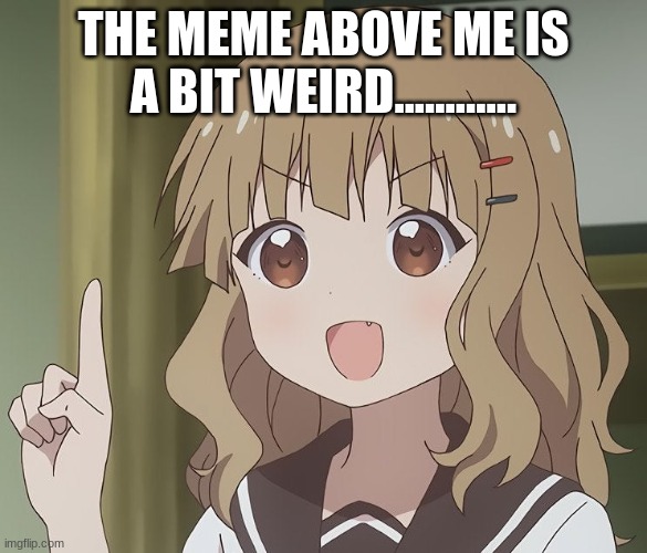 The person above me | THE MEME ABOVE ME IS A BIT WEIRD............ | image tagged in the person above me | made w/ Imgflip meme maker