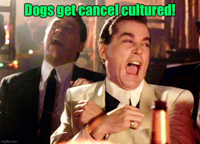 Good Fellas Hilarious Meme | Dogs get cancel cultured! | image tagged in memes,good fellas hilarious | made w/ Imgflip meme maker